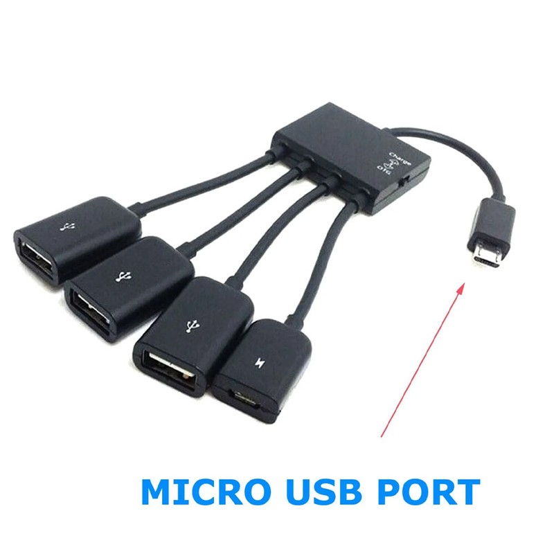 2PCS Micro USB Charging OTG Hub Splitter Cable for Phone Android Tablet 4 In 1 gallery