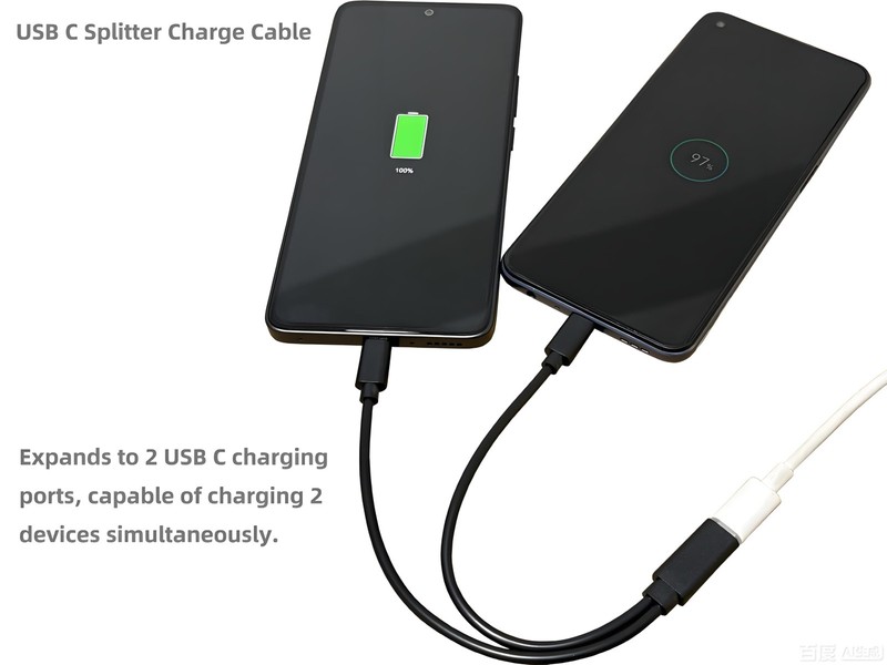 2-Pack USB C Splitter 1 in 2 Out USBC Power Charging Y Cable 7.9 Inch (Charge... gallery
