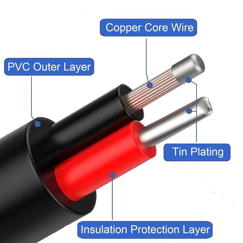 22AWG Micro USB Pigtail Power Cable - 0.3M, 5V 3A - DIY Red & Black Wires gallery