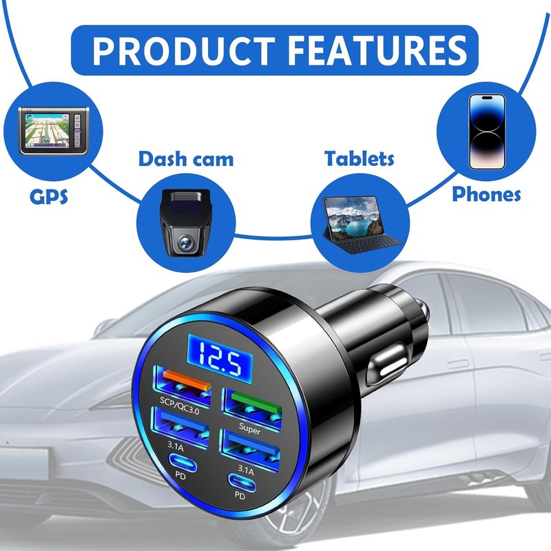 4 USB Port Super Fast Car Charger Adapter for iPhone Samsung Android Phone Lot gallery