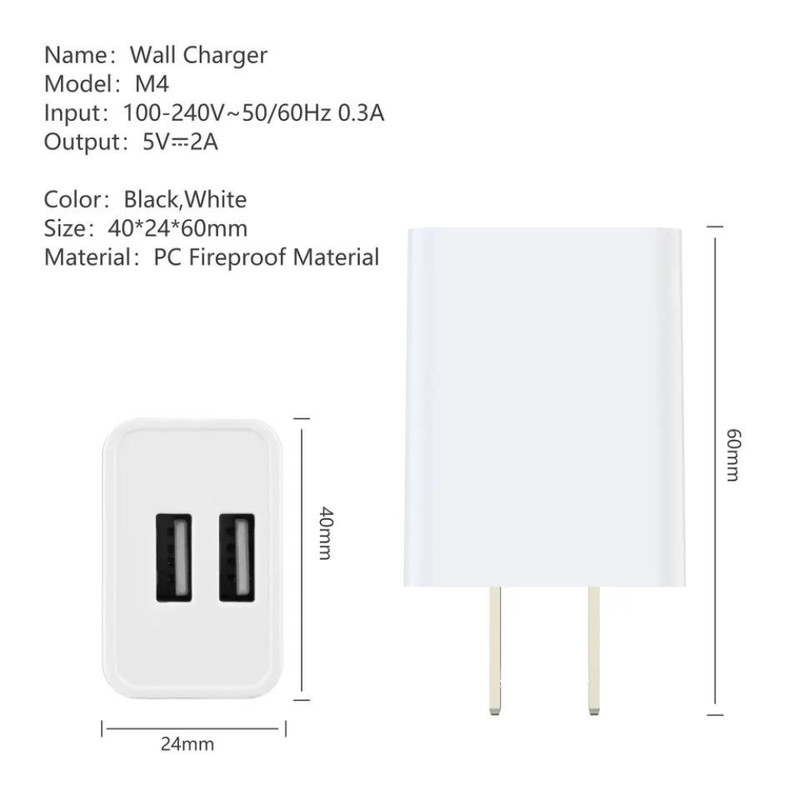 Dual Port USB Power Adapter Wall Charger Block Cable For iPhone 8 XR 11 12 13 14 gallery