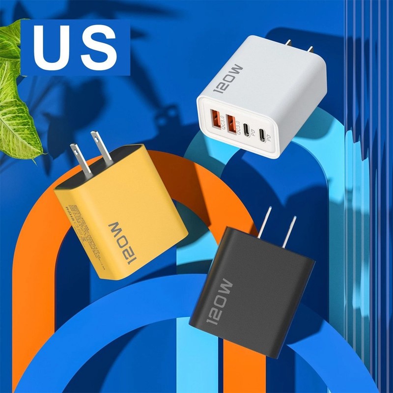 120W 4-Port USB C Fast Wall Charger Block For All Cell Phone iPad lot gallery