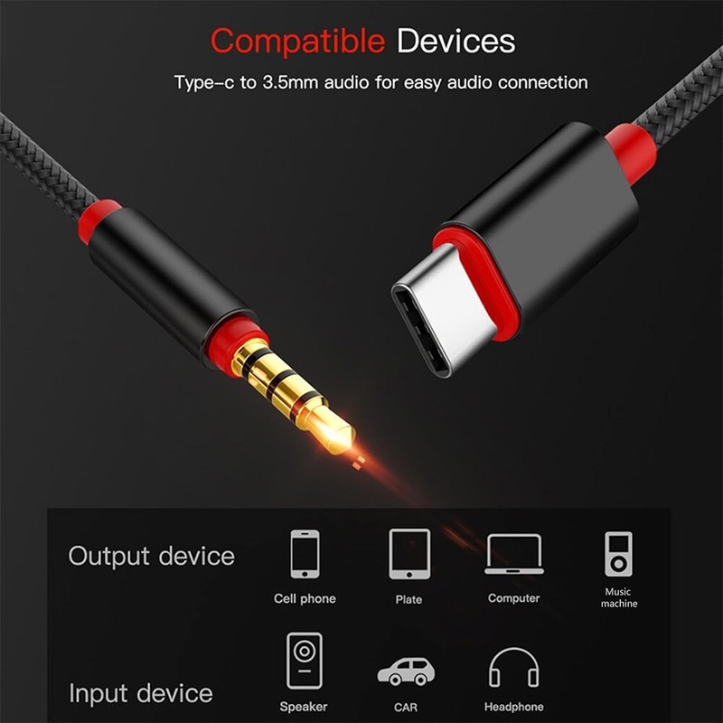 USB C to AUX Audio Jack Cable USB Type C to 3.5mm Headphone Stereo Cord Car gallery