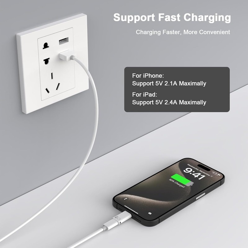 5.8USB Type C Female to iOS Male Adapter For iPhone 14/13/12/11/XR/XS/SE 3 Lot gallery