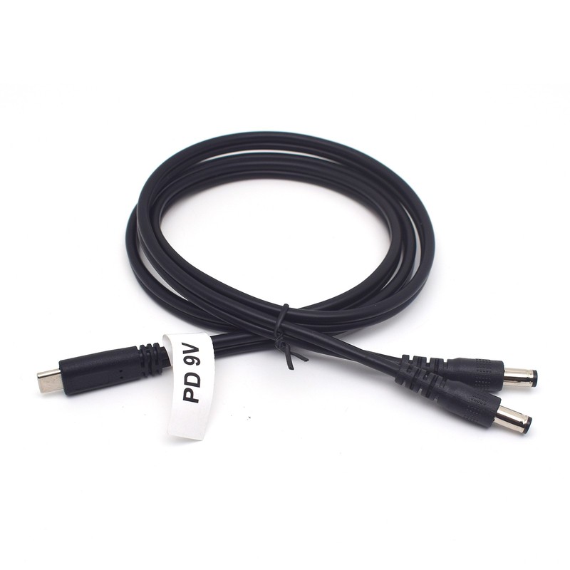 1pc USB Type-C to Dual DC5521 Male DC Power Cable 9V PD Charging Splitter Cord gallery