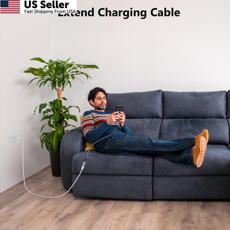 USB C Extension Cable 8 FT, Type-C Male to Female Extender Cord, 8 Feet, Grey gallery