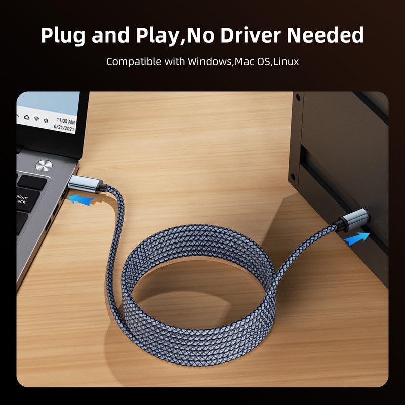 Printer Cable USB B to USB C 10ft, Nylon Braided Type B to Type C Printers Co... gallery