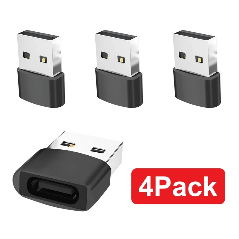 USB C 3.1 Adapter 4-Pack, Type-C Female to USB-A Male Port Converter