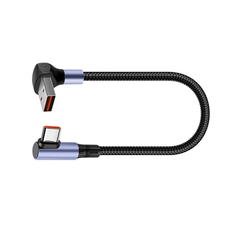 15/25/50cm Short 66W USB USB to Type C Cable 90 Degree Elbow USB To Type C Cable