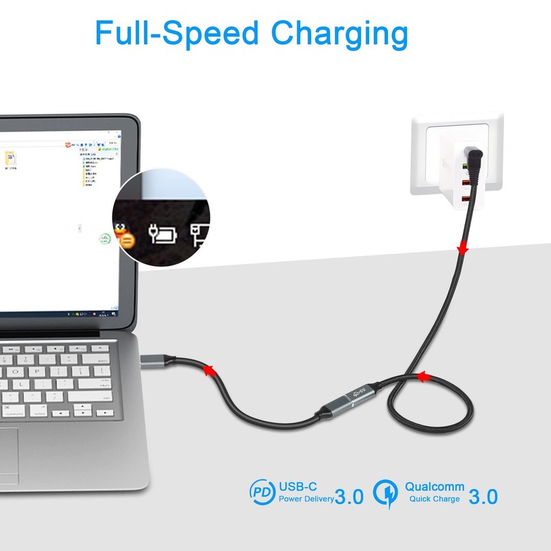 1M Right Angle USB C Extension Cable 10Gbps PD 100W USB 3.1 Gen2 Male Female gallery
