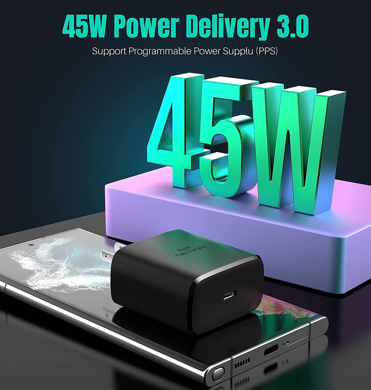 Dual USB C 45W Super Fast Charger Type C To USB C Cord For iPhone Samsung Galaxy gallery