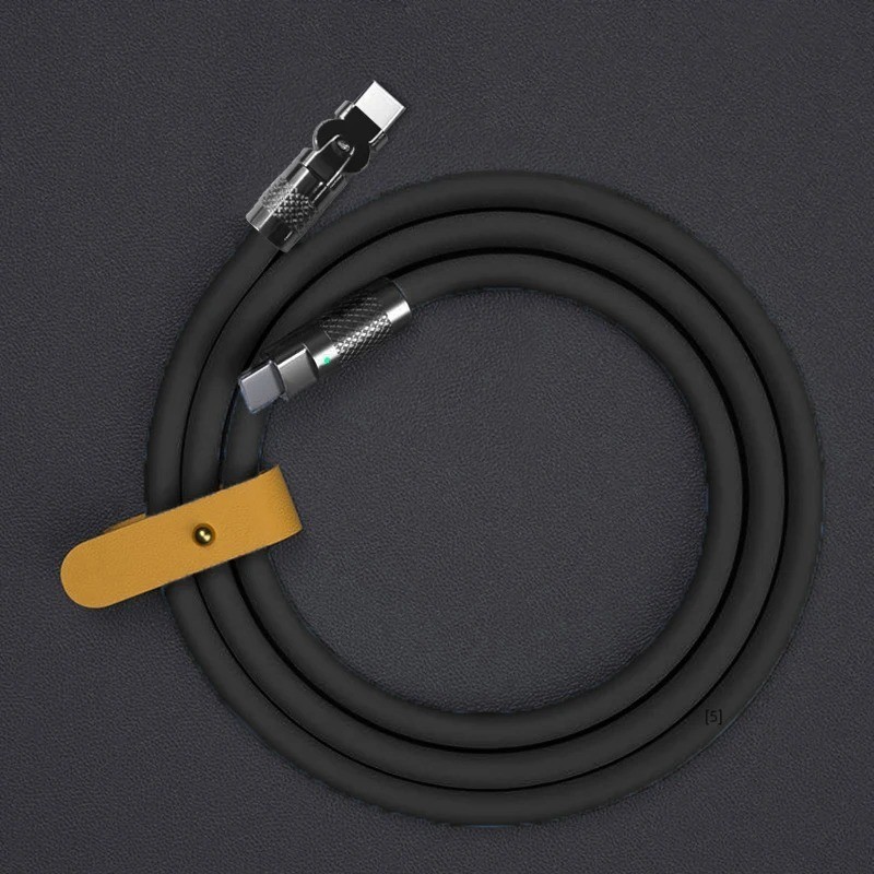 120W 6A USB C to C Fast Charging Cable 180° Rotating Elbow Silicone 1M 2M gallery