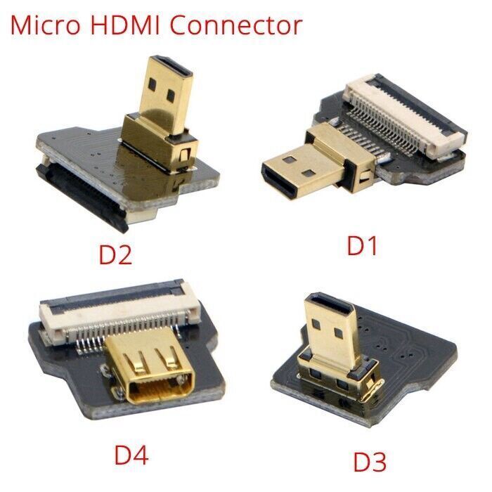 Cablecc Ribbon Flat HDMI Cable FPV Micro Mini HDMI 90 degree Adapter FPC 1080P gallery