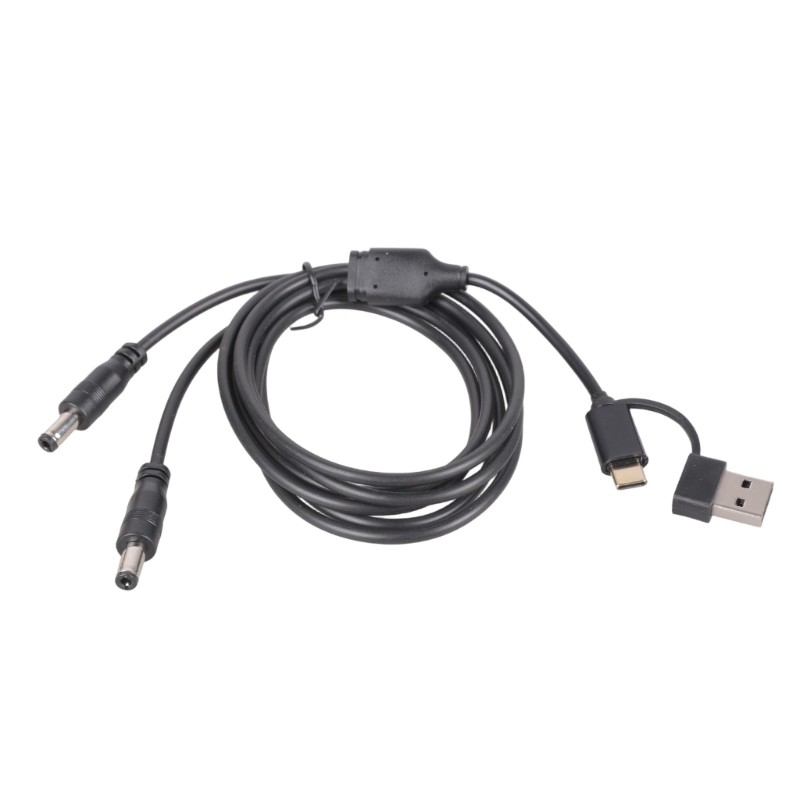 1M Double DC5525 Charging Cable 5V3A From USB And Type C For Router LED Light