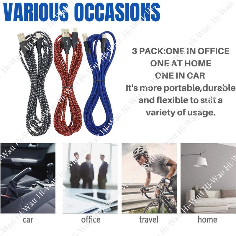 3-Pack Heavy Duty 10FT USB Charger Cable For iPhone 11 XR 8 7 6 5c Charging Cord gallery