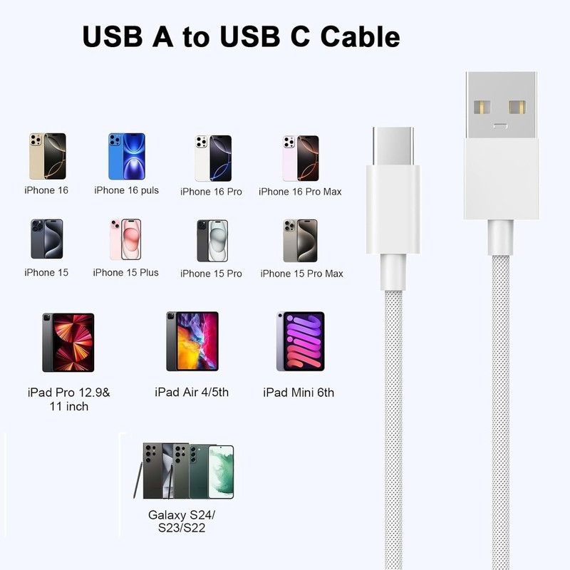 [Mfi Certified] Car Carplay Cable for Iphone 16,2Pack 3Ft USB a to Type C Car Ch gallery