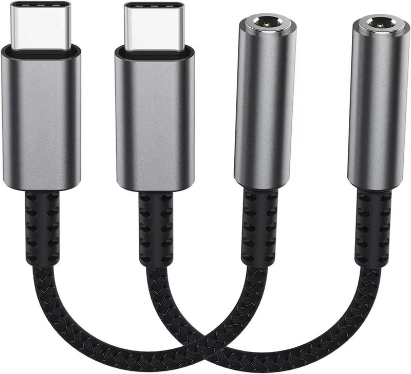 USB Type C to 3.5mm Headphone Jack Adapter (1Port-2pack)