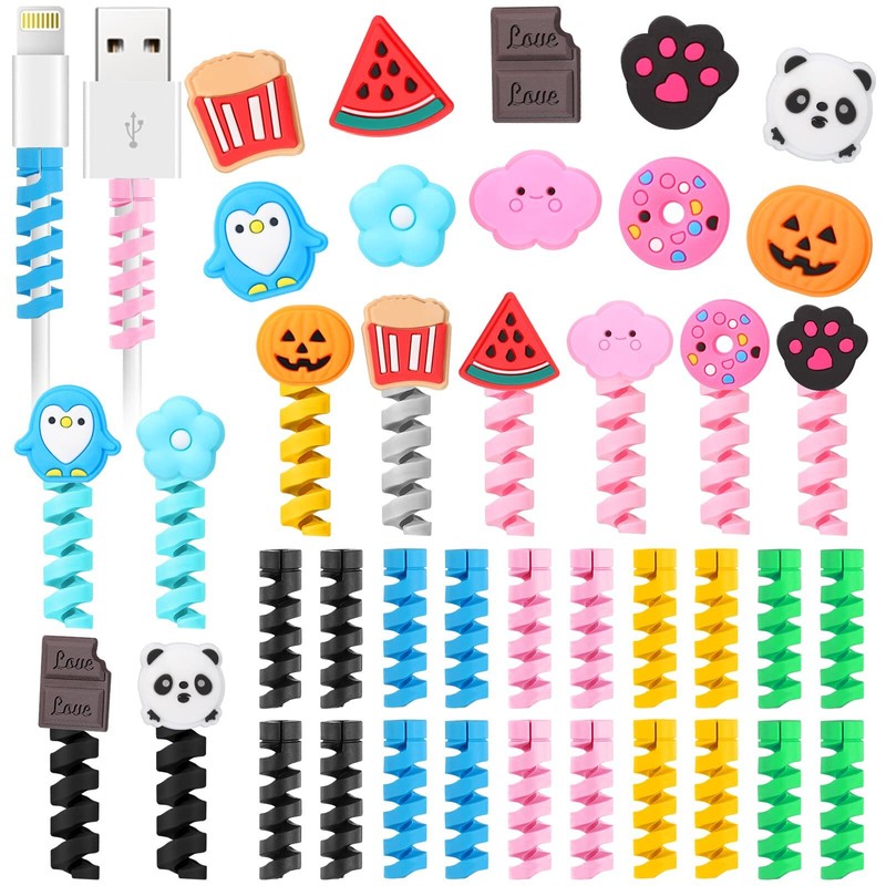 40 Pieces Phone Protect Accessory Charging Cable Protectors Cute Charger Prot…