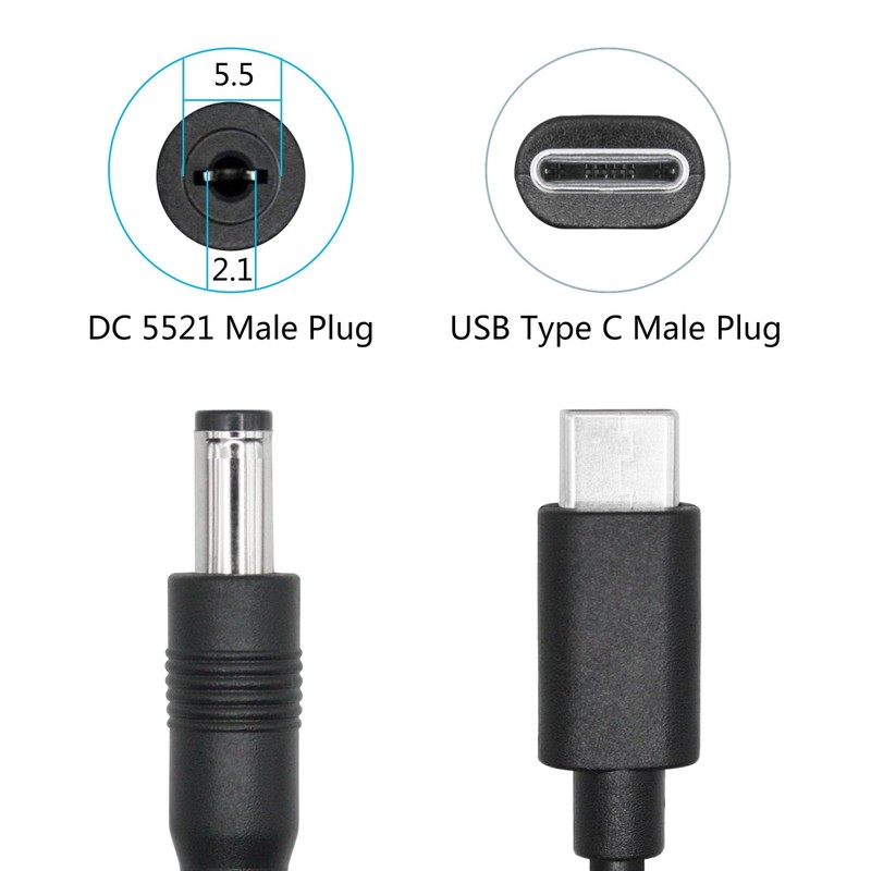 4Pcs DC 5.5mm x 2.1mm to USB Power Cable 1FT, DC 5521 to USB Plug 5V 3A Power... gallery