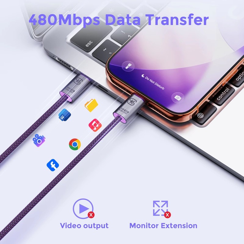 USB C to USB C Cable 240W Fast Charging Type C Charger Cord for iPhone Samsung gallery