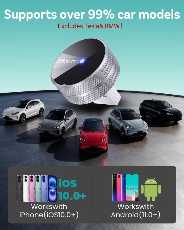 Mini Tube 2026 Wireless CarPlay & Android Auto Adapter, Ultra-Fast Auto Recon... gallery