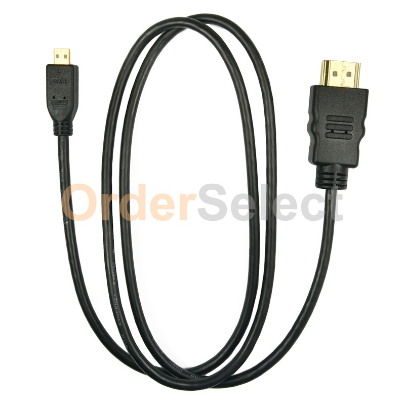 Premium 3FT Micro HDMI to HDMI Cable Male to Male for Cell Phone HTC EVO 4G 3 FT gallery
