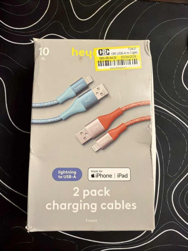 Heyday 2 Pack 10 ft Fast Charging Cable USB – A To Lightning MFI Certified