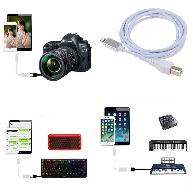 8Pin to Type-B Converter USB 2.0 Cable for iPhone iPad MIDI Keyboard Organ