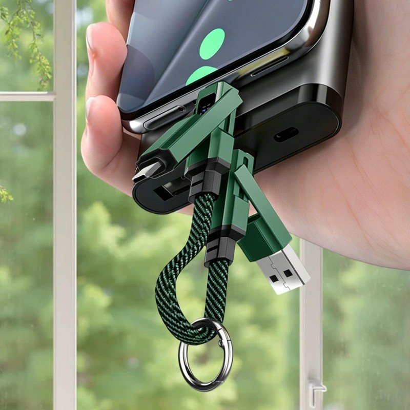 4-in-1 USB-C Keychain Cable LED Display Fast Charging Cord Type-C USB gallery