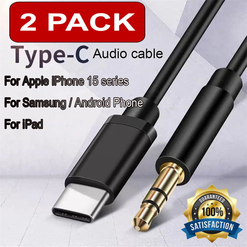 For iPhone 15 Samsung/Car-Stereo Type-C USB-C to 3.5mm Male Audio Jack AUX Cable gallery