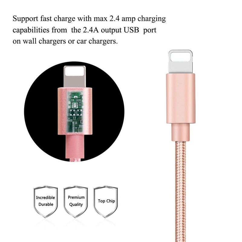 Cable, [2Pack] 6FT Nylon Braided Fast Charging USB Cord Replcement for X 8 8 ... gallery