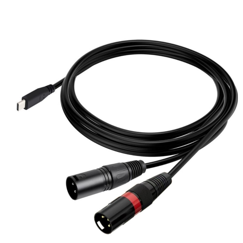 Type C To 2XLR Male Digital Audios Cable USB C to 2XLR Male Amplifiers Cable gallery