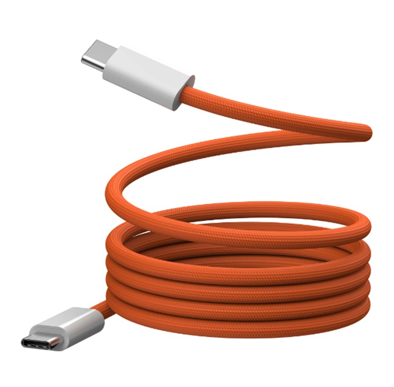 Orange Braided Micro USB-C/ Fast Charger Cable With PIN For IOS Android Phone US gallery