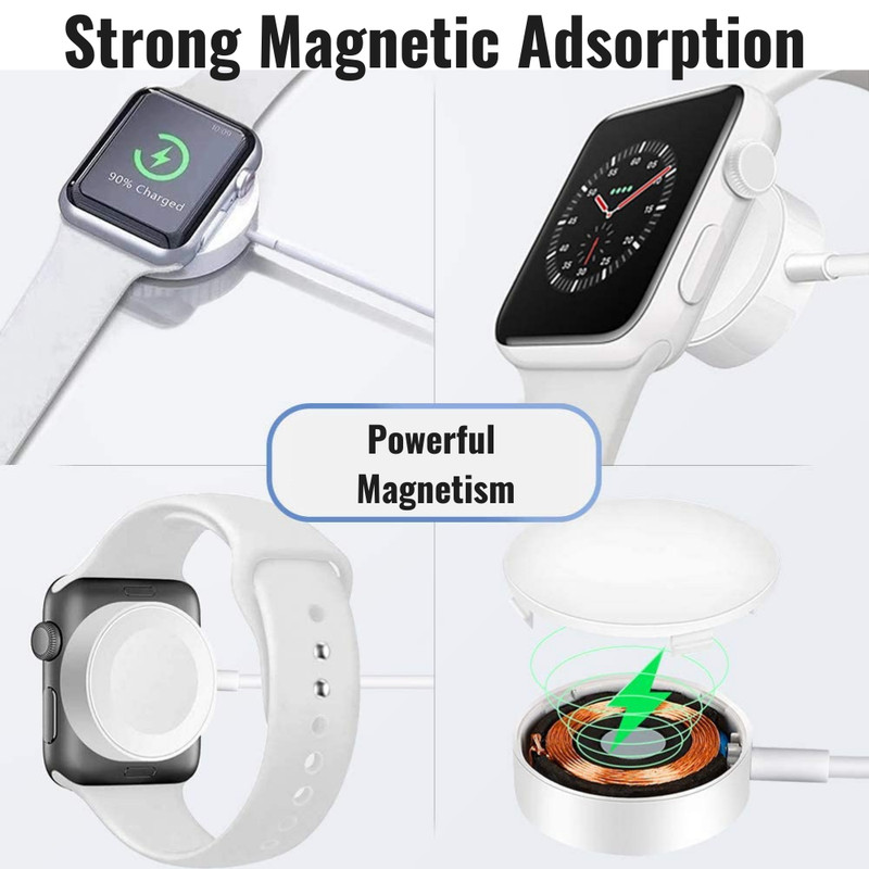 USB Charger 2/3 in 1 Magnetic Charging Cable For Apple Watch iPhone 5~14 Series gallery