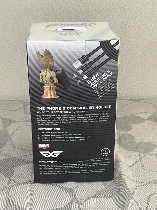Marvel Groot Controller Cell Phone Holder By Cable Guys - 2 In 1 Micro USB Cable gallery