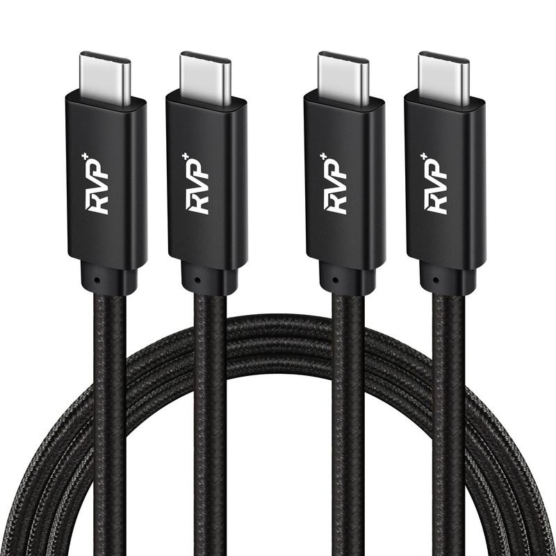 RVP+ USB to USB Cable (2Pack, 100W, 6FT), Nylon Braided 3.2 Gen 2 USB-Cable, …