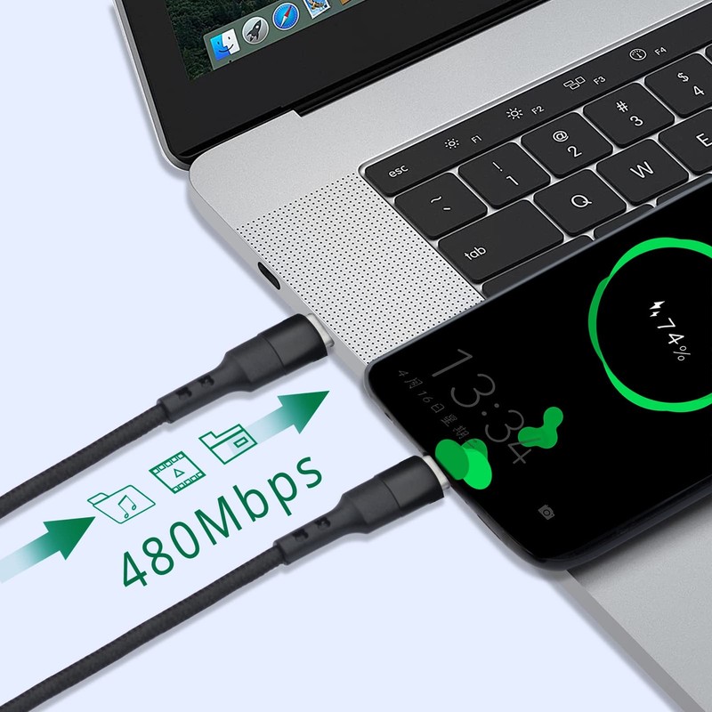 USB C to USB C Cable 1FT, 3-Pack 12 inch 20V 3A Type C PD Fast Charging Cord ... gallery