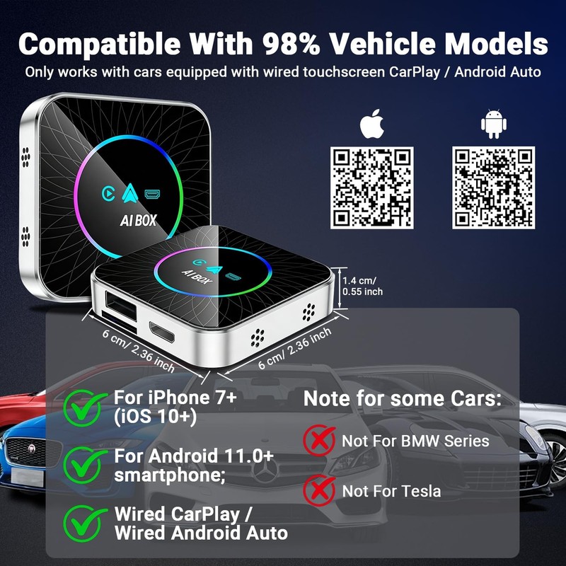 AI Box Carplay, 4+32GB Car Video Box for Netflix/YouTube/TikTok/TF Card & HDM... gallery