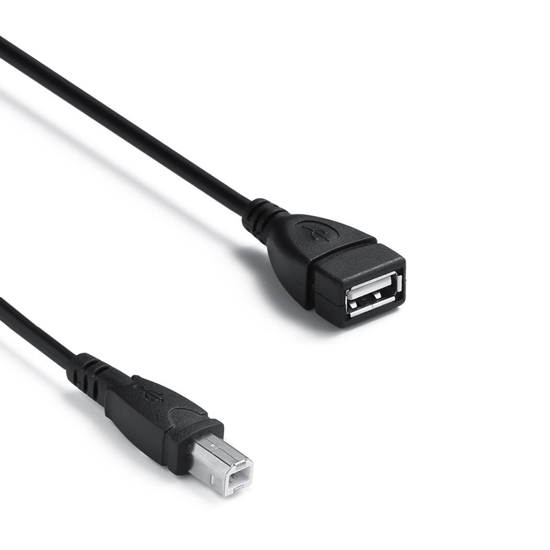 1.64 FT USB A 2.0 Female To USB B Printer Cable Adapter Extension Cord