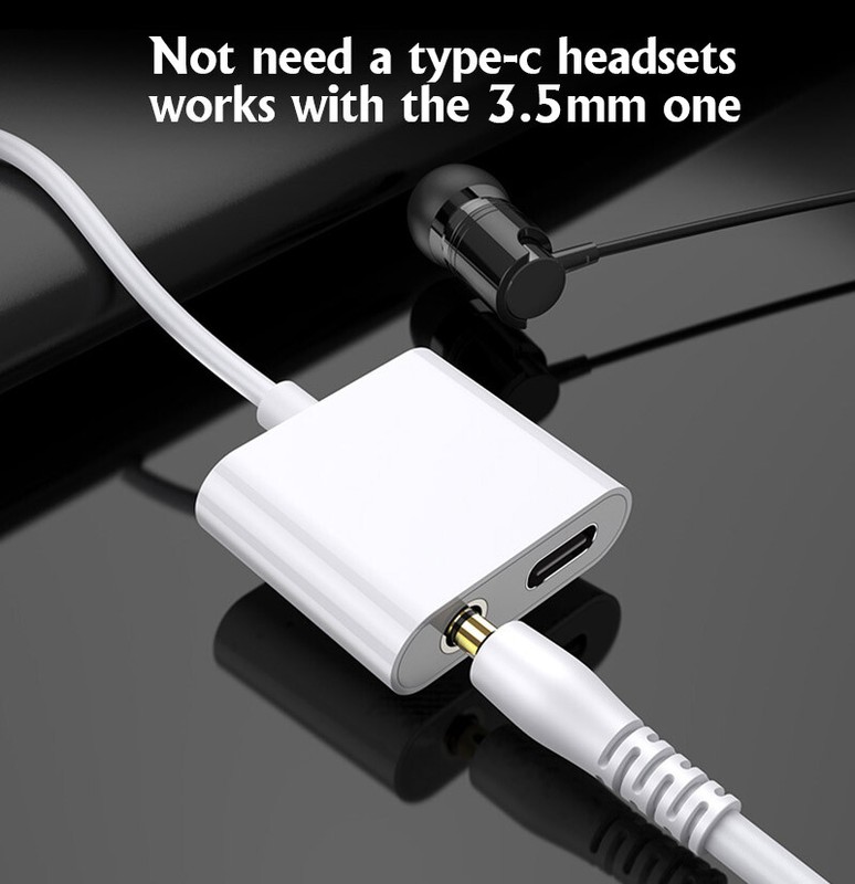 Audio Headphone 3.5MM/Type-C USB Charging Cable Adapter HUB for Android Phone US gallery