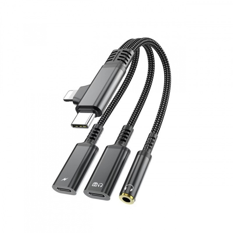 3 in 1 Type-C USB C to 3.5mm AUX Audio Headphone Jack Adapter Charger Cable LOT