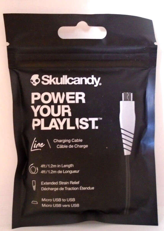 Skullcandy Power your Playlist line charging cable white 4 feet