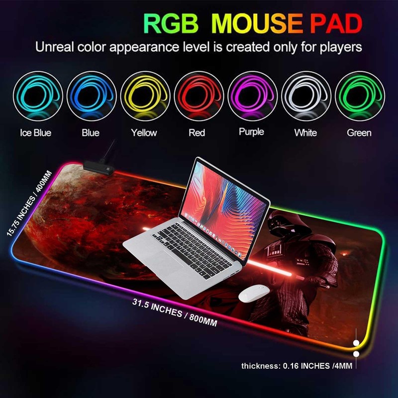 Large Gaming RGB Mouse Pad Custom Mouse Pads, Mousepad with Non-Slip Rubber B... gallery