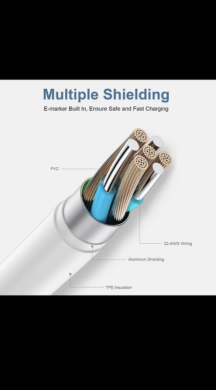 USB C to USB C | Type C-Cable 2Pk 100W Fast Charging 2Pk 100W 5A 6feet/2M 2Pk gallery