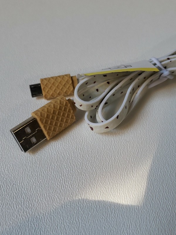 Micro USB 3.5 FT Ice Cream Cone 🍦 Flat Cable Cord Cell Phone gallery