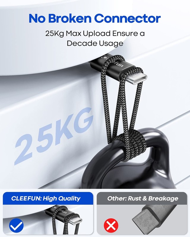 5 Pack 3ft USB C Cable A to Type C Charger Cord Fast Charging Braided Black gallery