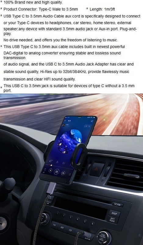 For CAT S22 Flip USB C to 3.5mm Audio Headphone Stereo Car Aux Jack Grade Cable gallery