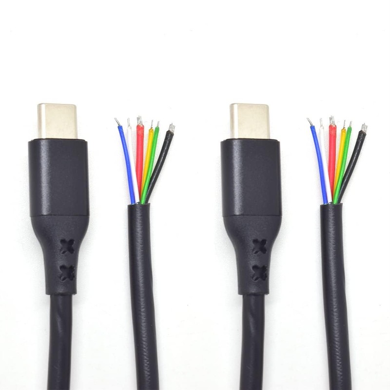 USB C Male 5A Power Cable - 2 Pack of 1FT DIY 6 Pin Pigtails for Versatile Use gallery
