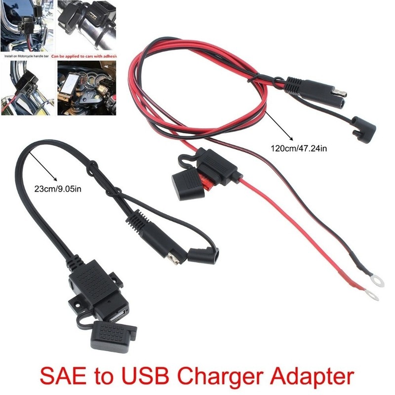 SAE to USB Adapter 2.1A Waterproof Motorcycle Charger for Phone GPS gallery