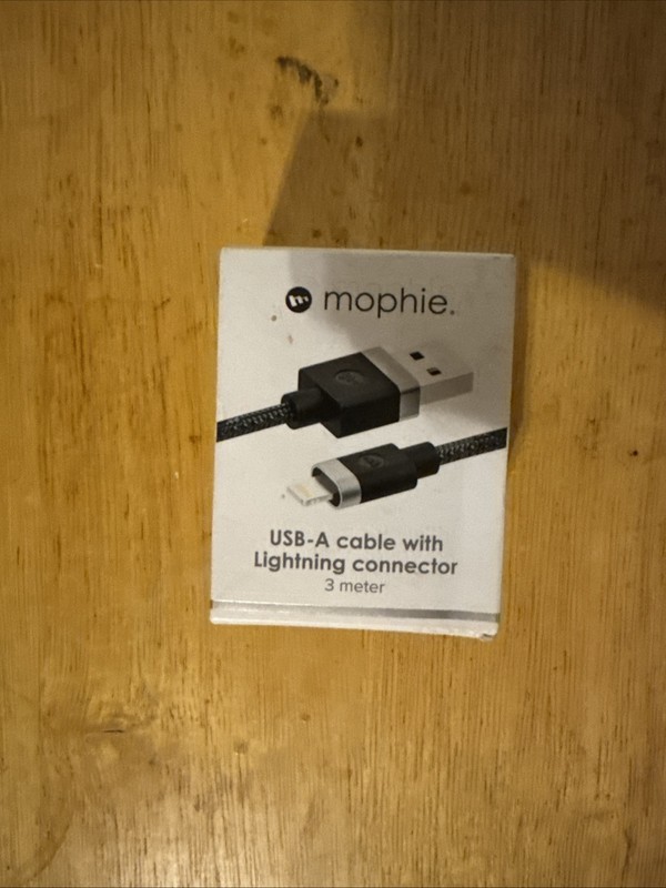 Mophie Braided USB A Cable To Lighting Connector 9 Foot Long 3 Meters